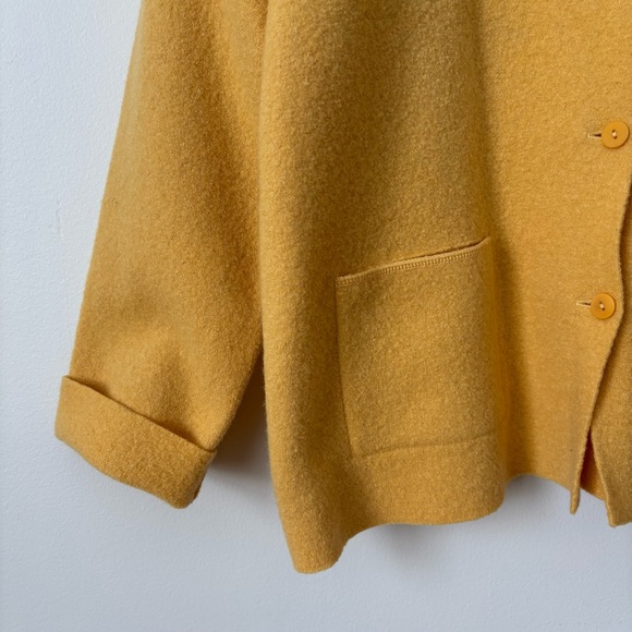 Eileen Fisher Mustard Wool Cardigan - Picture 2 of 8